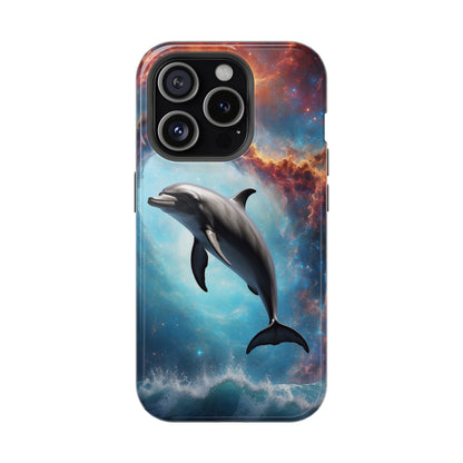 Cosmic Dolphin Space Vibes - MagSafe-Compatible Case