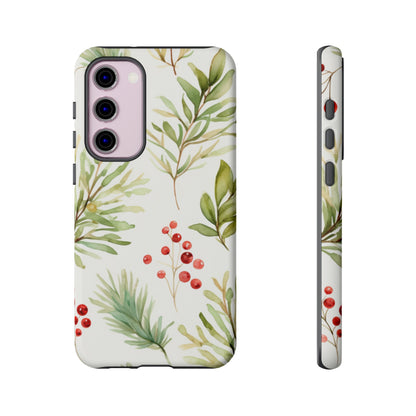 Winter Greenery & Berry Watercolor – Samsung Galaxy Series Case