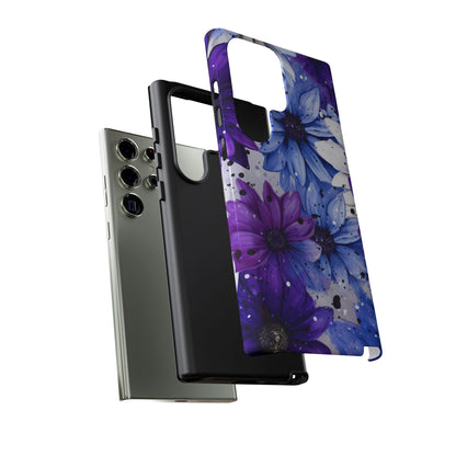 Vibrant Purple & Blue Floral Splash - Samsung Galaxy Series Case