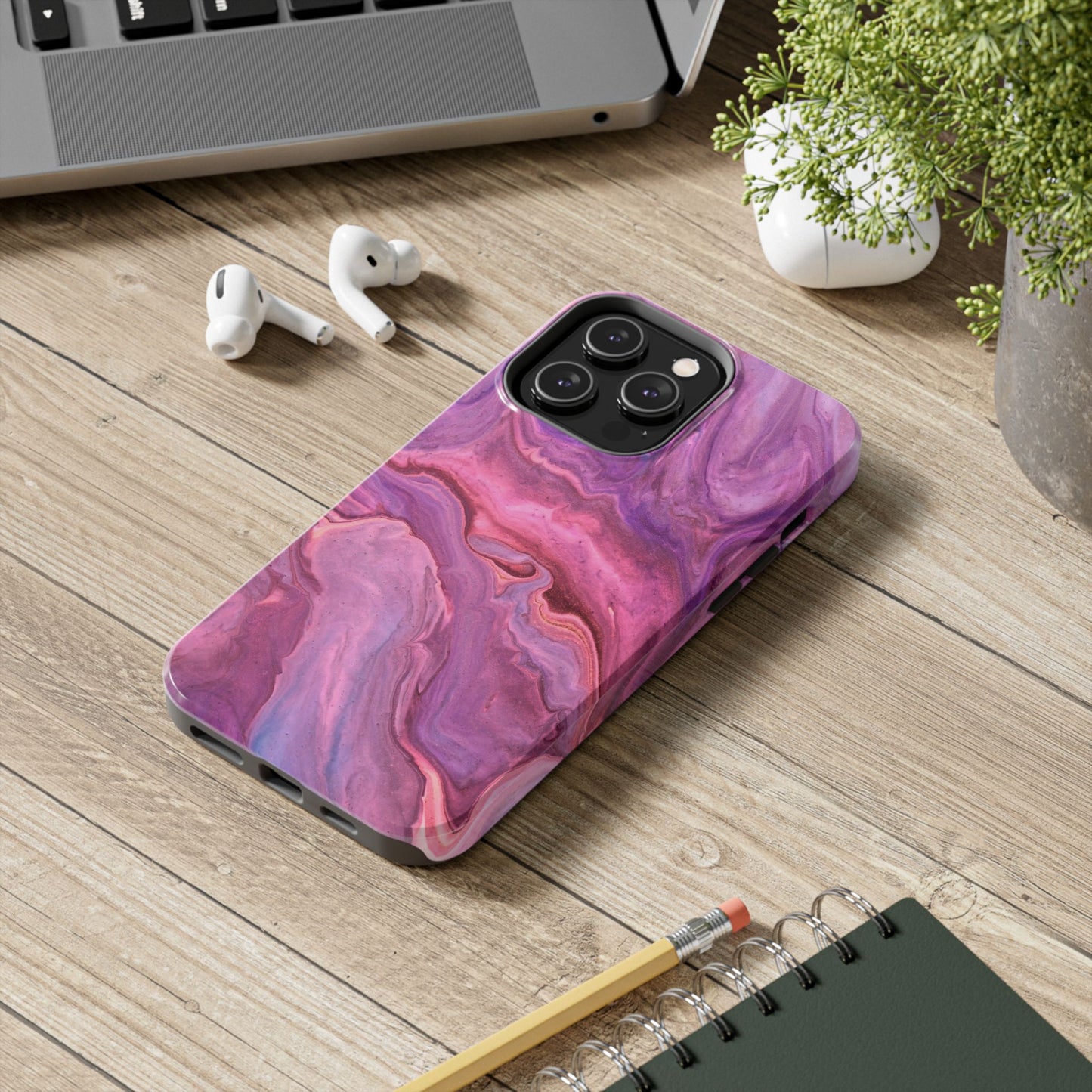 Lavender Dreamscape – iPhone Case with Pink & Purple Marble Swirl