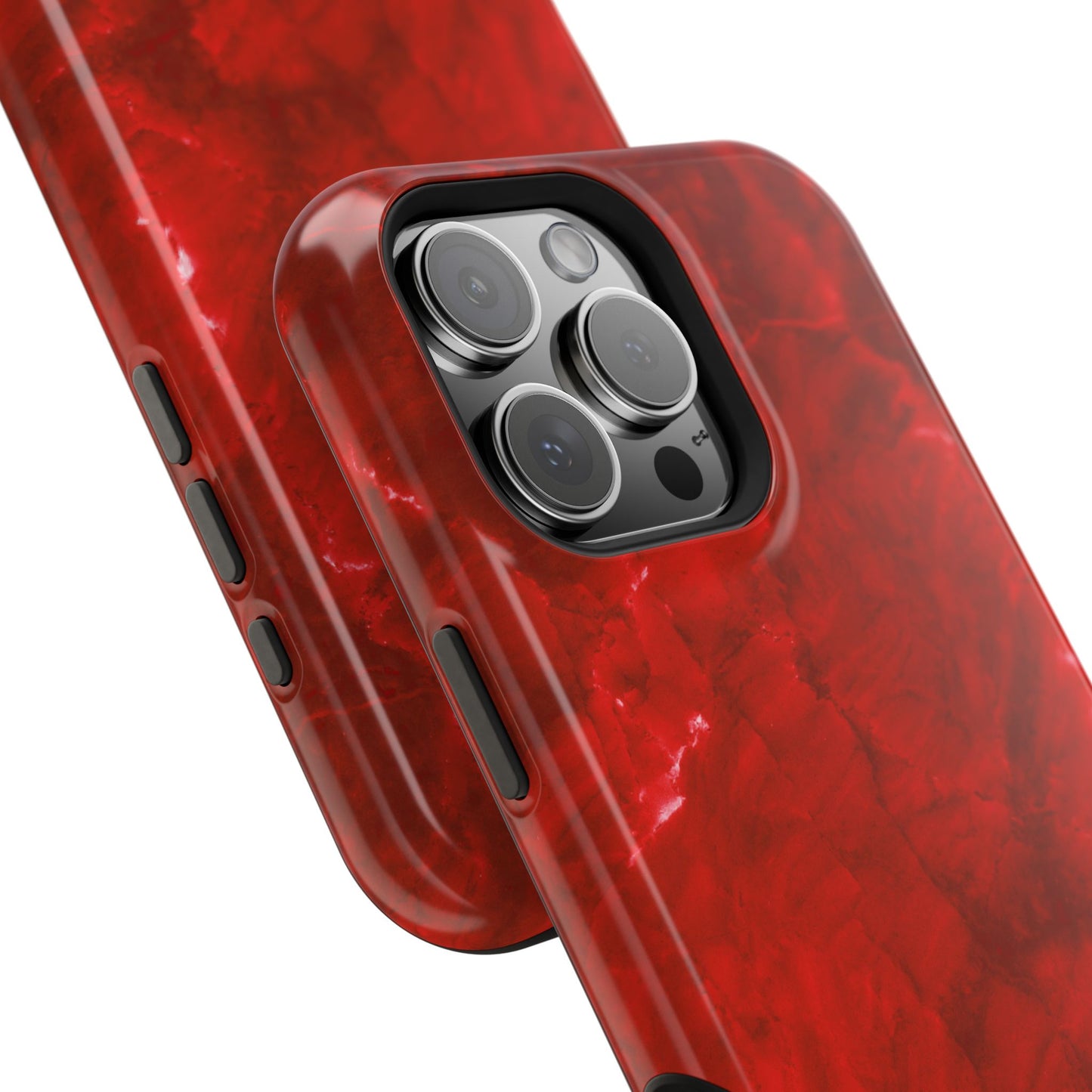 Bold Red Marble MagSafe iPhone Case – Luxe Design Meets Magnetic Precision