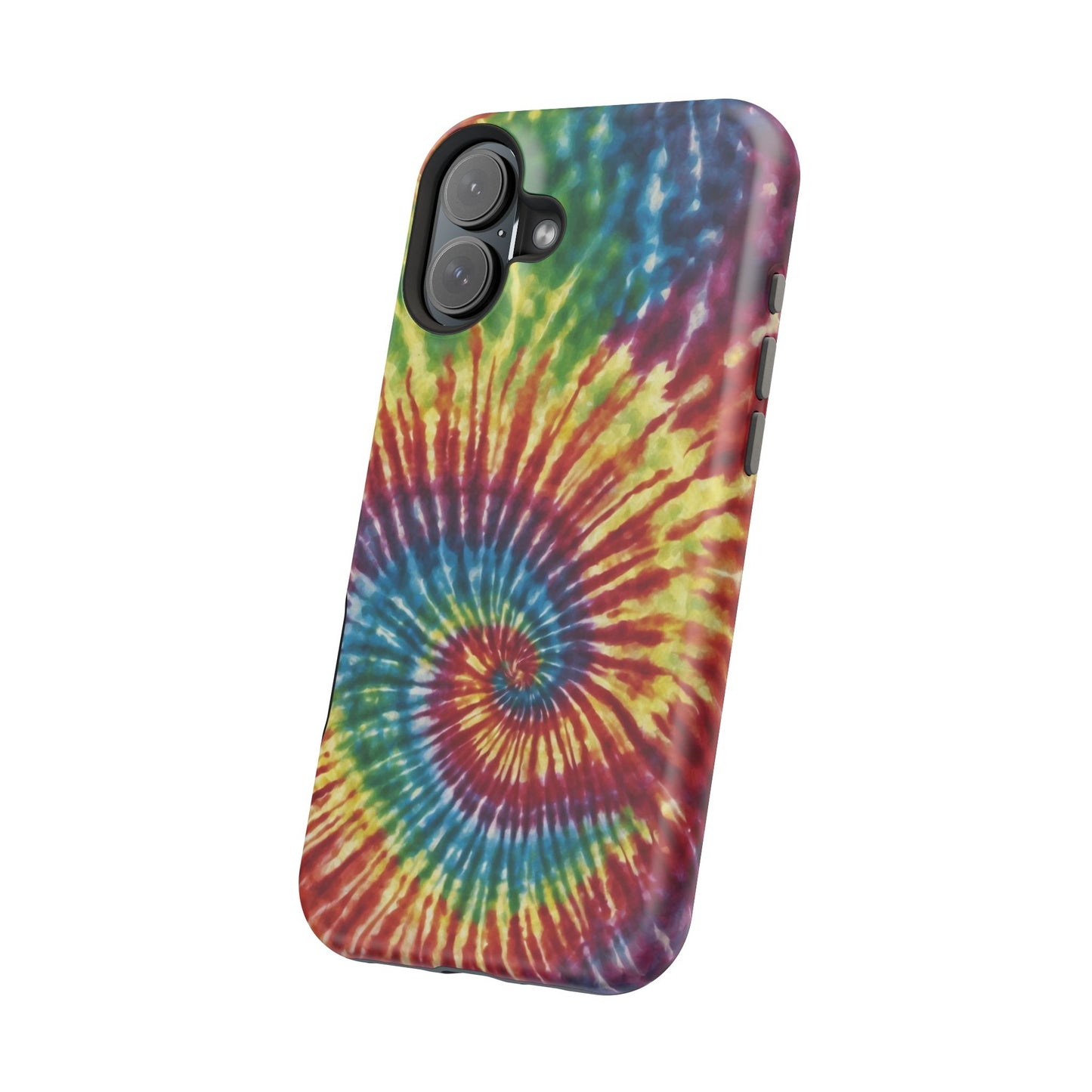 Vibrant Spiral Tie-Dye MagSafe Case – Retro Rainbow Design