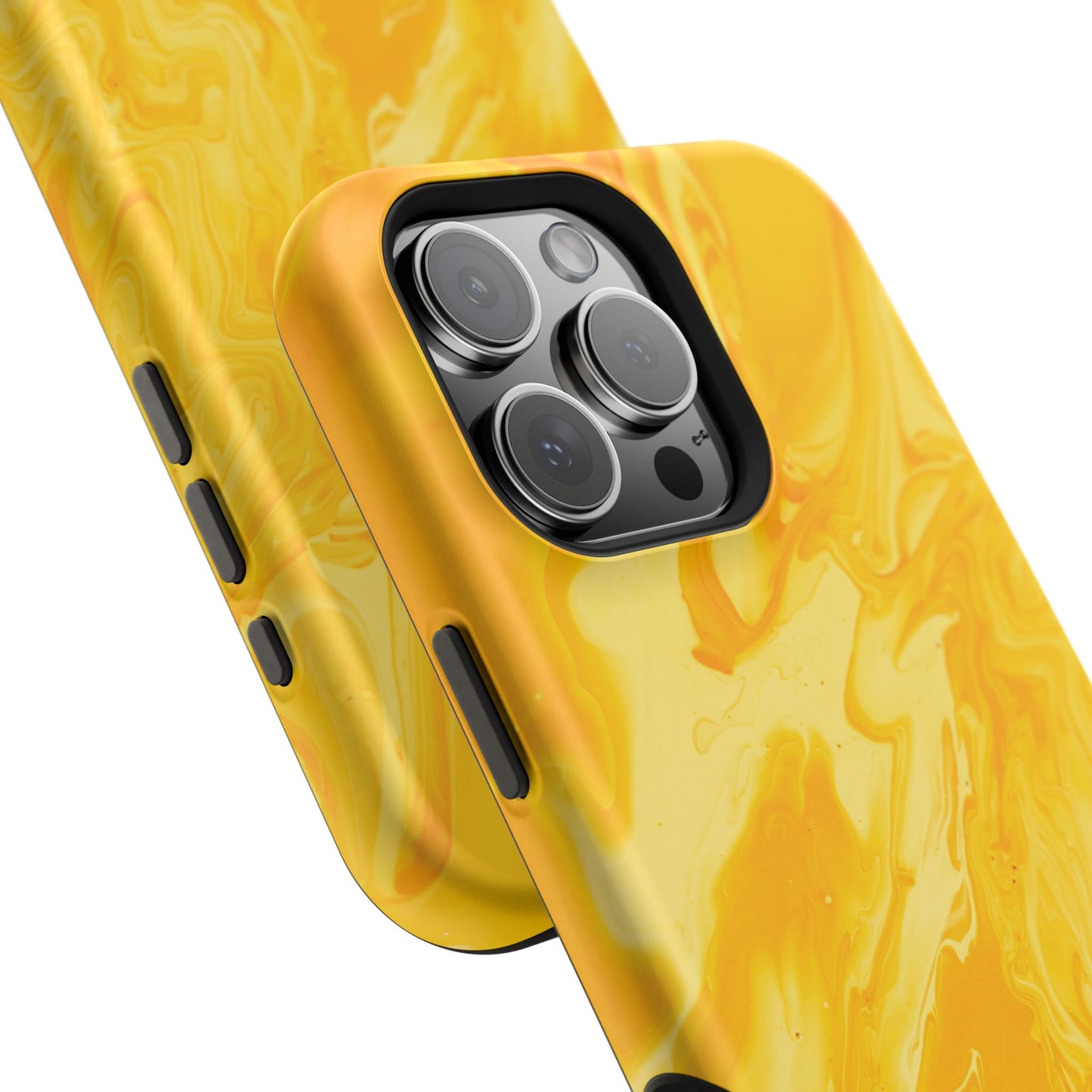 Luxe Yellow Marble MagSafe iPhone Case – Bold Golden Elegance with Magnetic Precision