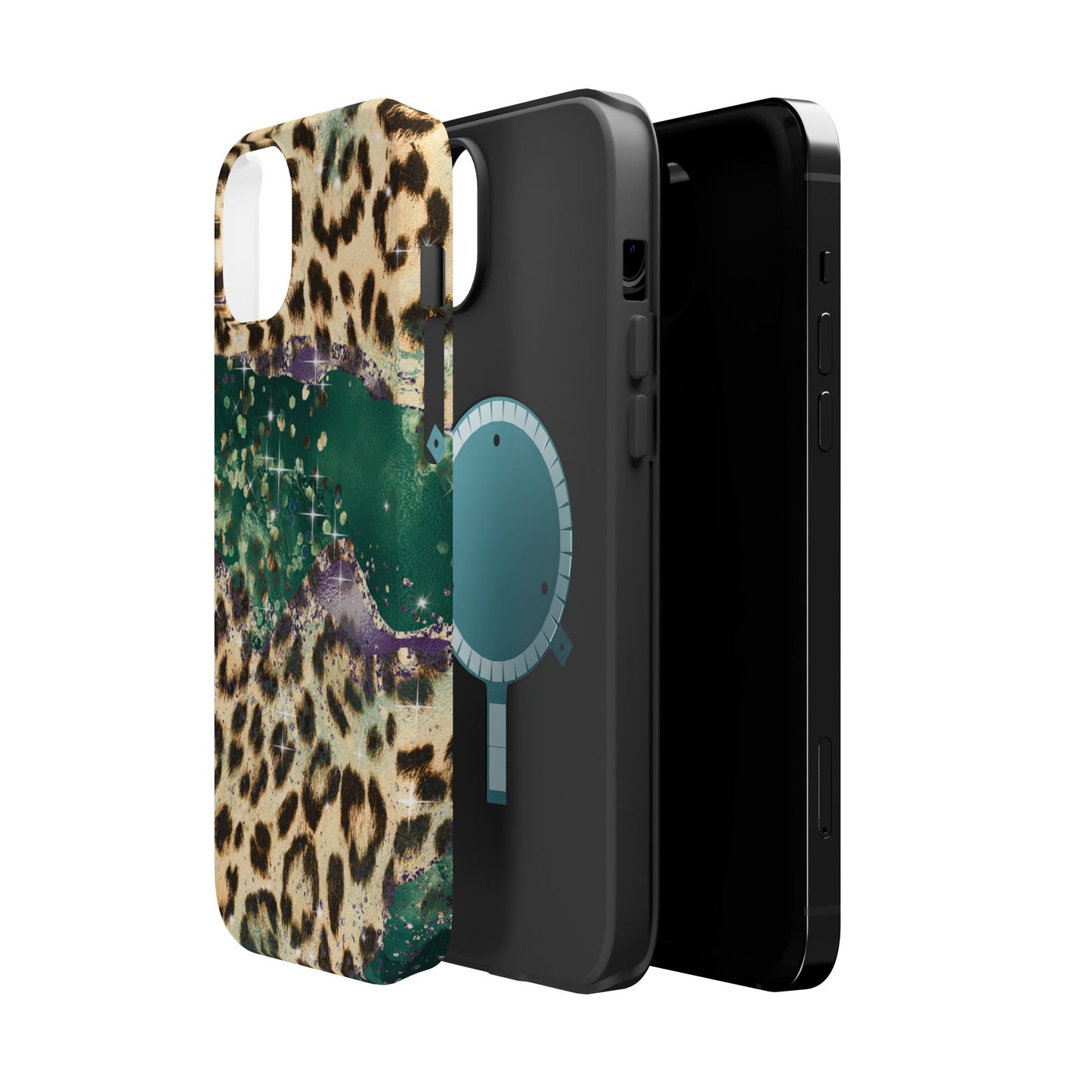 Emerald Glitter Leopard Print - MagSafe iPhone Series Case