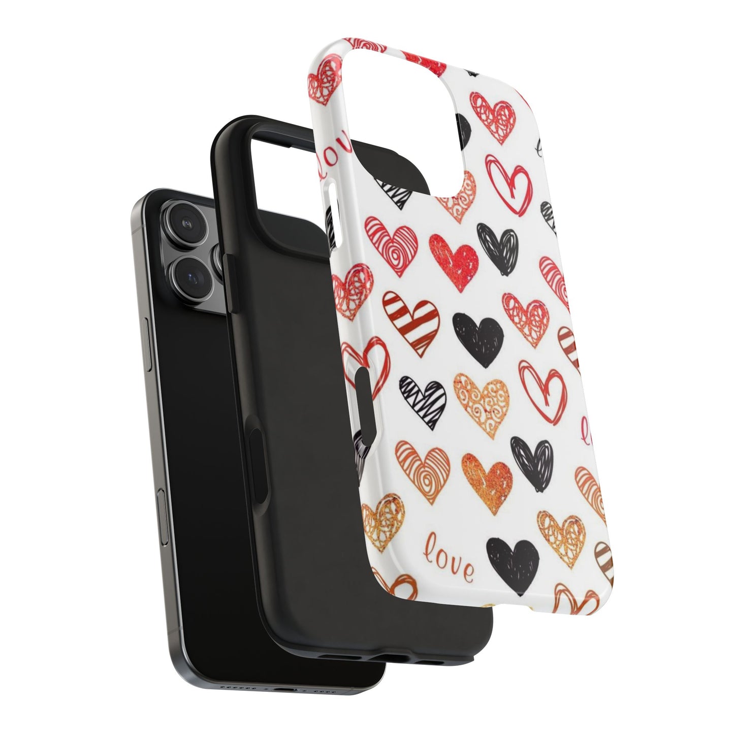 iPhone Case: Hand-Drawn Hearts & Love