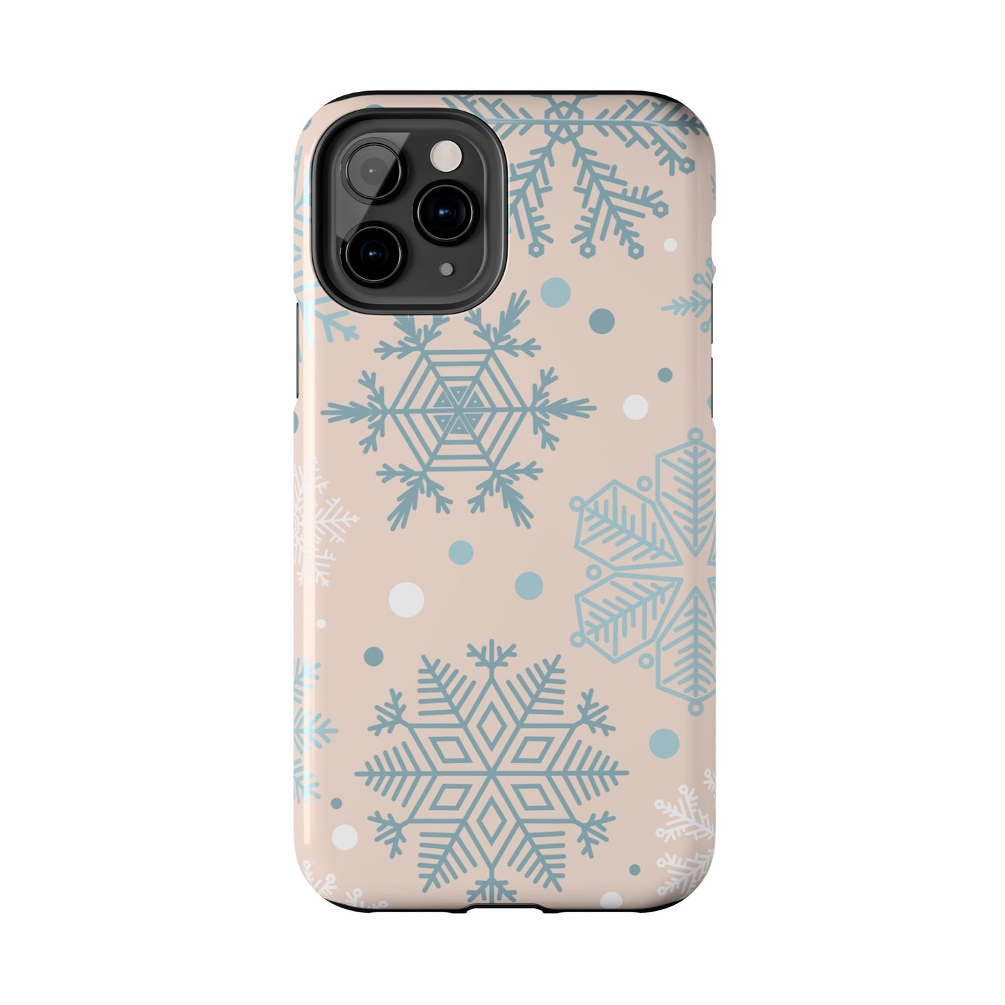 Winter Snowflakes iPhone Case – Shockproof, Smooth Matte Finish, Dual-Layer Protection