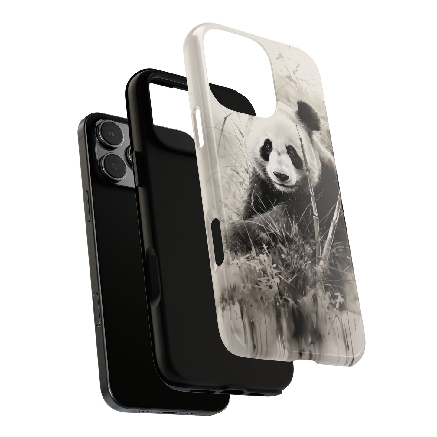 Premium Cute Phone Case: Charcoal Art Panda Bear