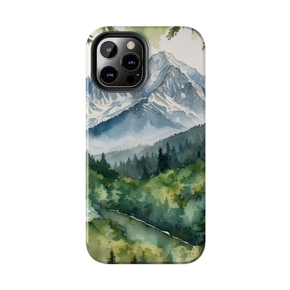 Watercolor Alpine Mountainscape - iPhone Case