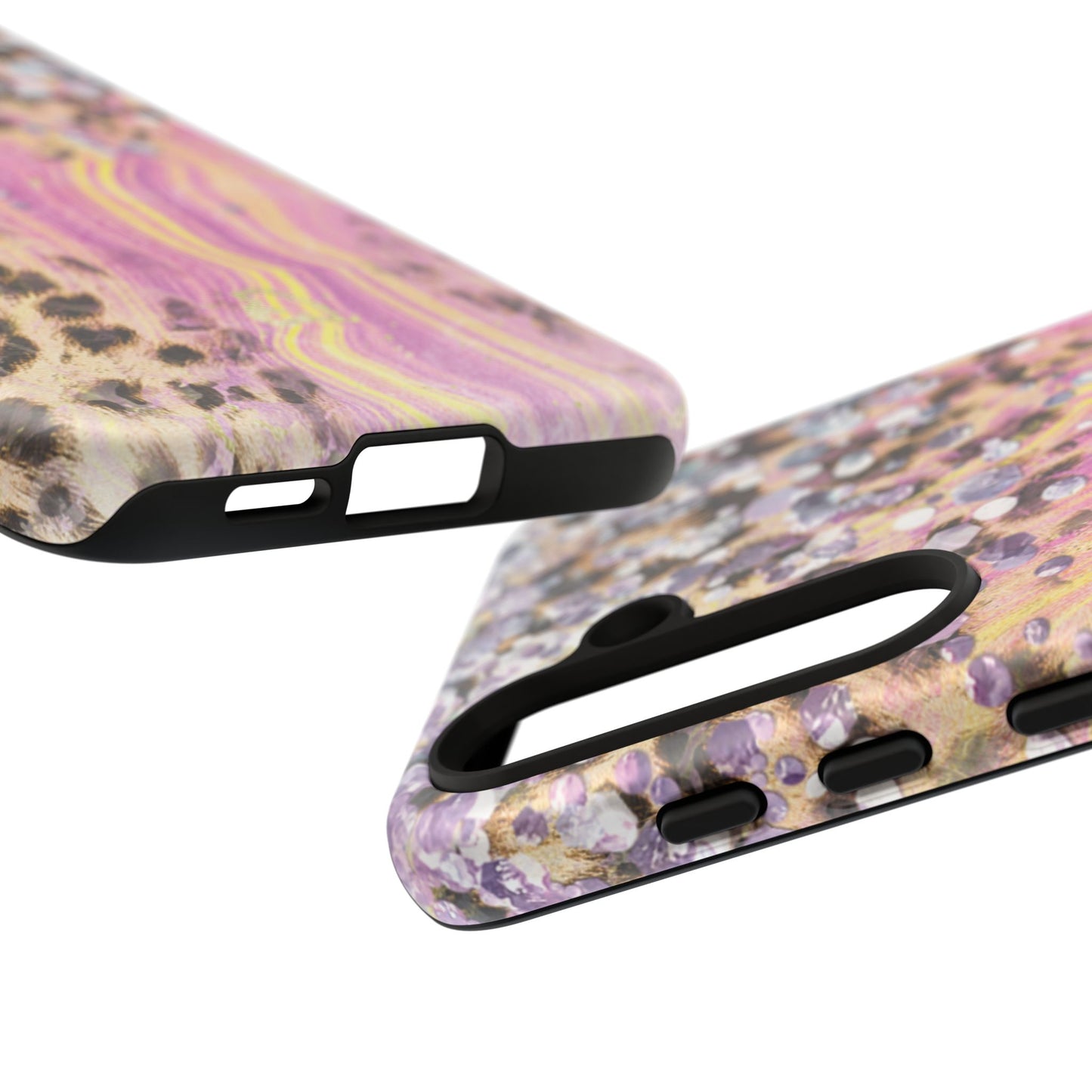 Crystal Glam Leopard - Samsung Galaxy Series Case with Glitter and Gem Accents