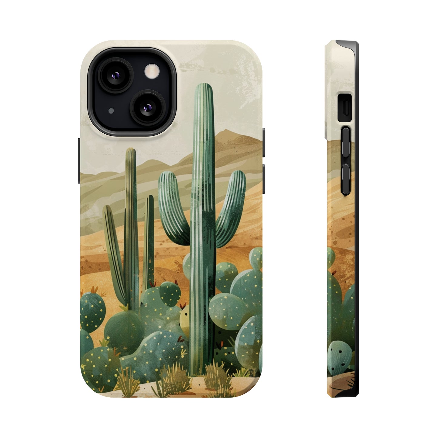 Desert Oasis MagSafe iPhone Case - Embrace the Western Spirit With Cactuses For Your iPhone 15, 14, 13, Pro, Plus, & Pro Max