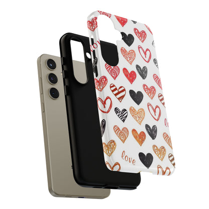 Samsung Galaxy Case: Hand-Drawn Hearts & Love