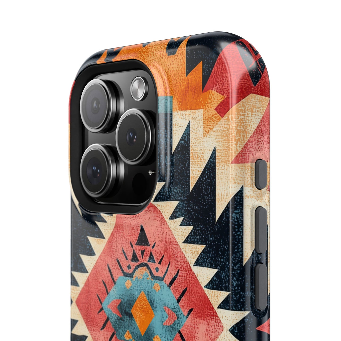 Bold Aztec Pattern Tough MagSafe iPhone Case – Vibrant Geometric Design, Dual-Layer Protection