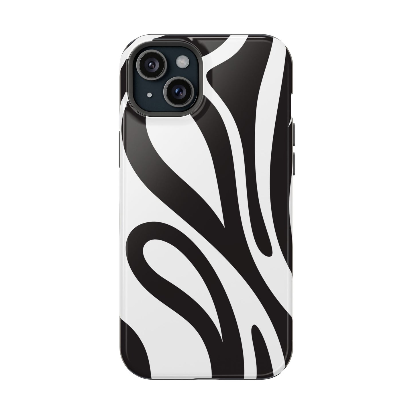 Modern Black and White Abstract Tough MagSafe iPhone Case – Bold Graphic Pattern with Dual-Layer Protection