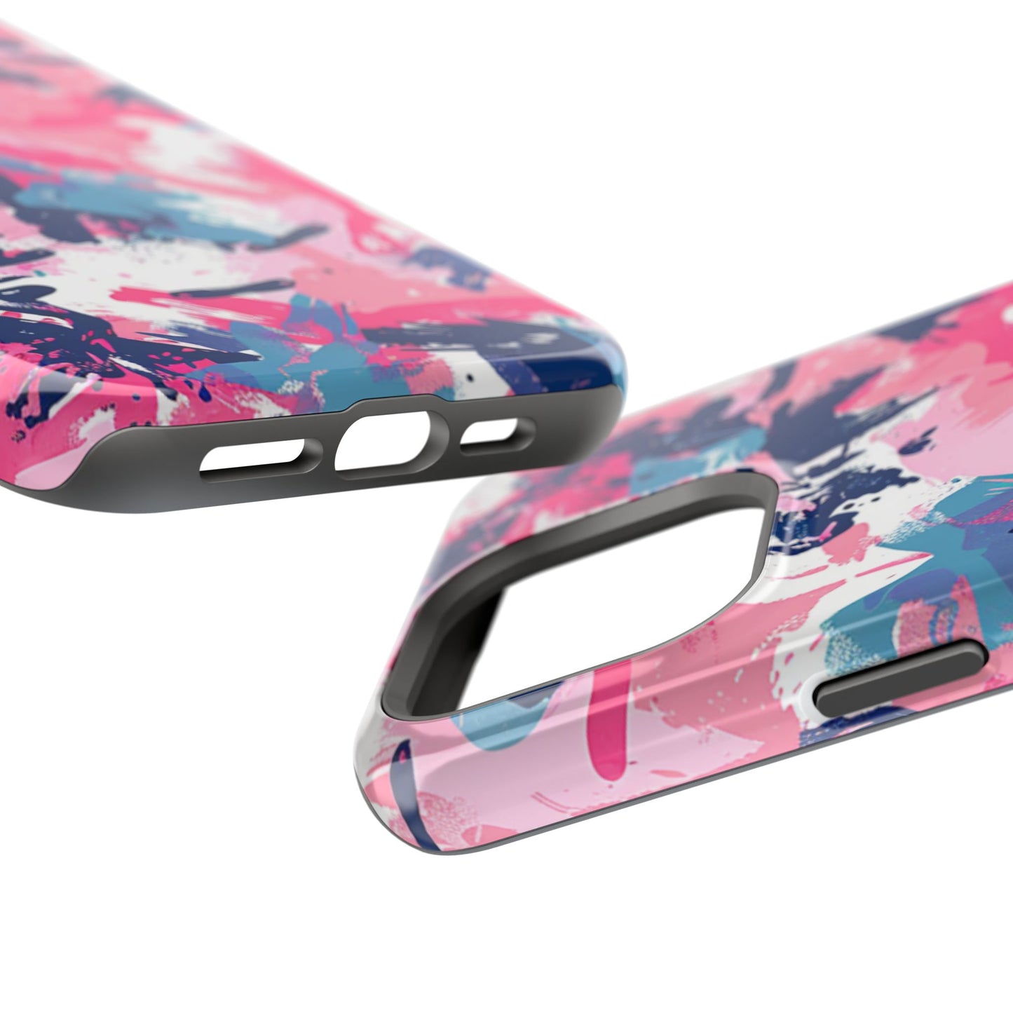 Vibrant Pink & Navy Abstract Splash – MagSafe iPhone Case