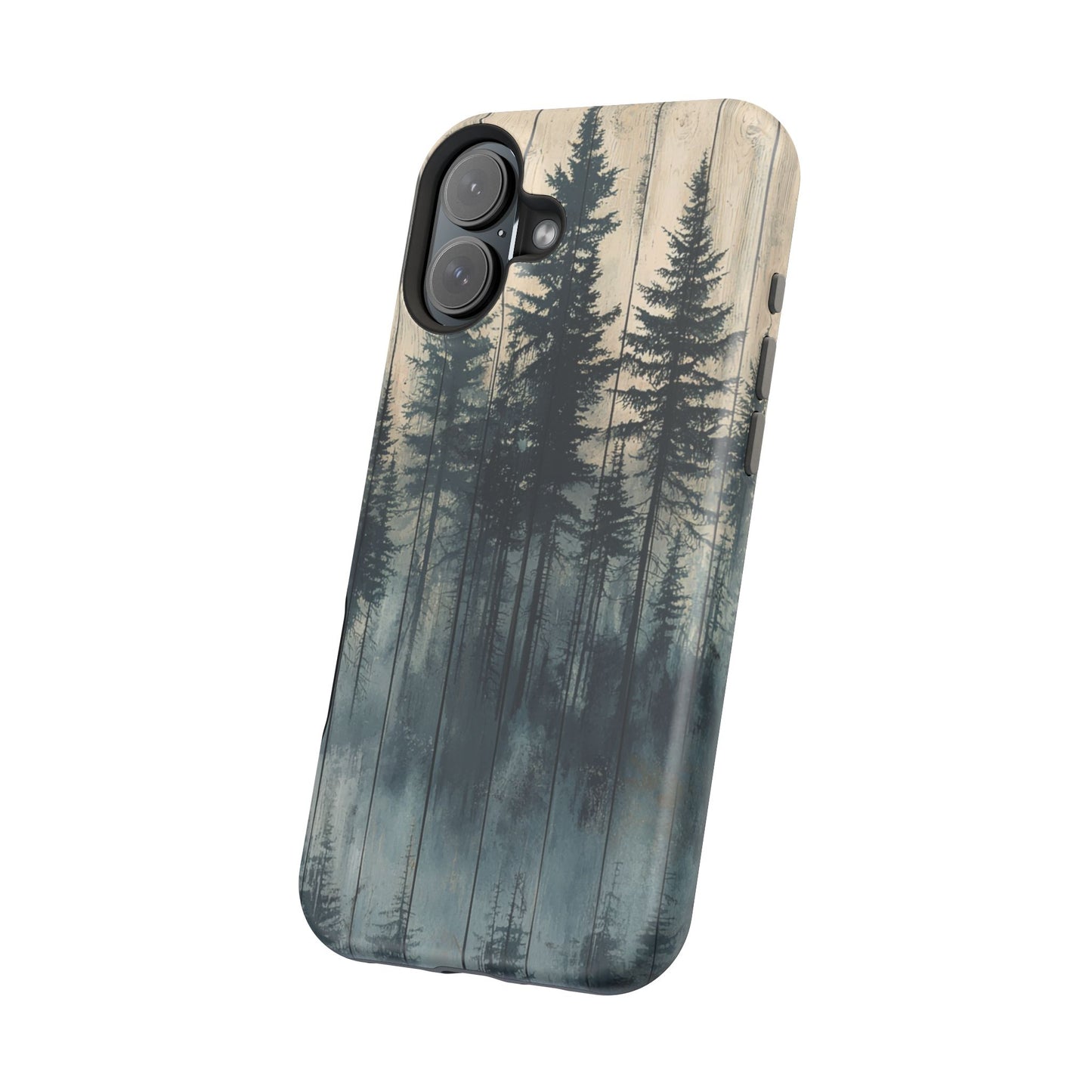 Misty Forest MagSafe iPhone Case - Rustic Nature-Inspired Protective Cover