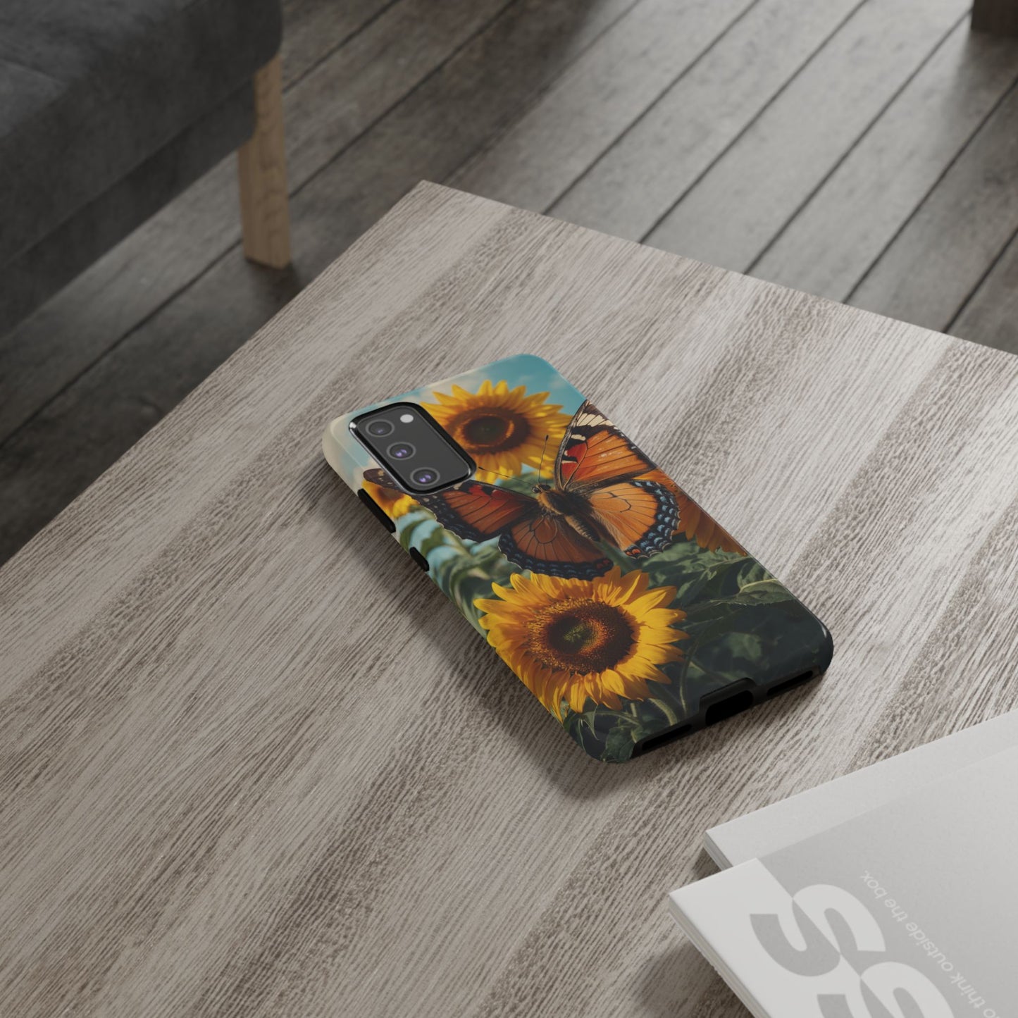 Vibrant Butterfly & Sunflower – Samsung Galaxy Case