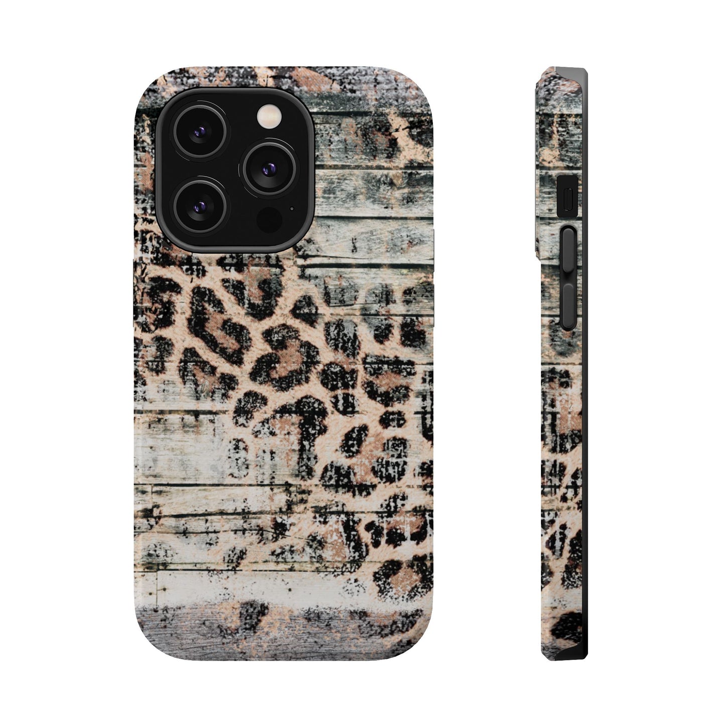 Rustic Leopard Wood Print - MagSafe iPhone Series Case