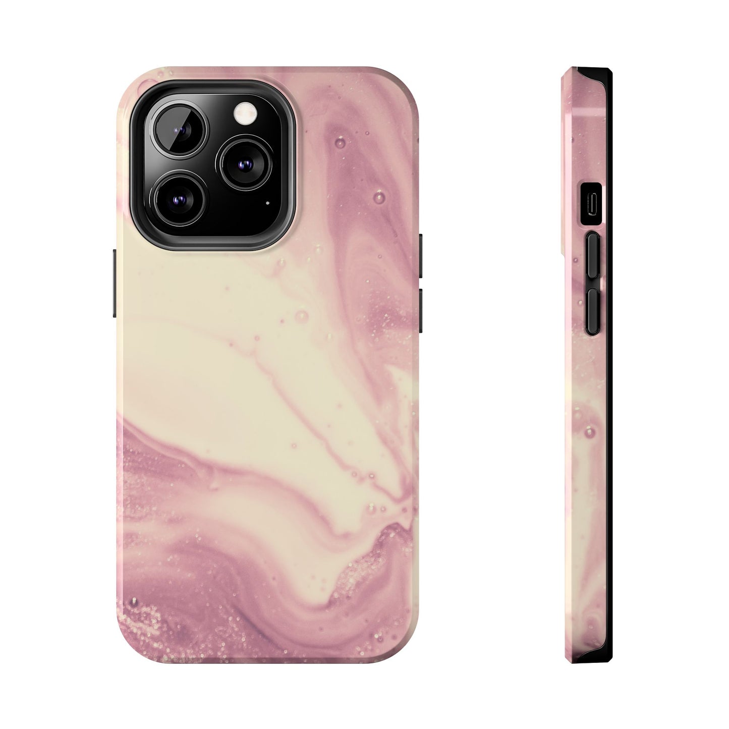 Blush Marble Glow – iPhone Case with Rose Gold & Pink Swirl Pattern