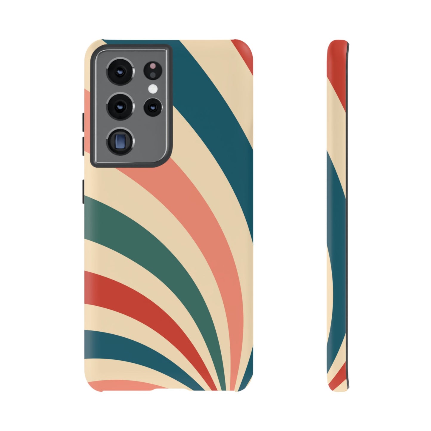 Retro Sunburst Swirl Samsung Galaxy Case – Dual-Layer Protection with Bold 70s Vibes