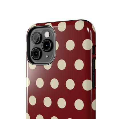 Classic Red & Cream Polka Dots - iPhone Case