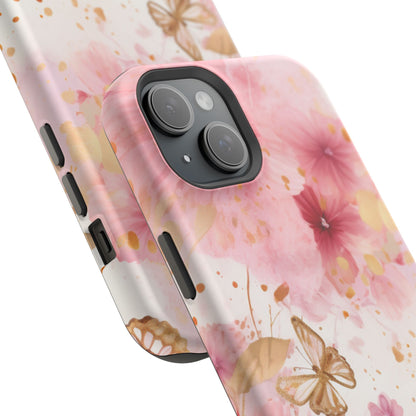 Blush Pink Floral Butterfly - MagSafe iPhone Case