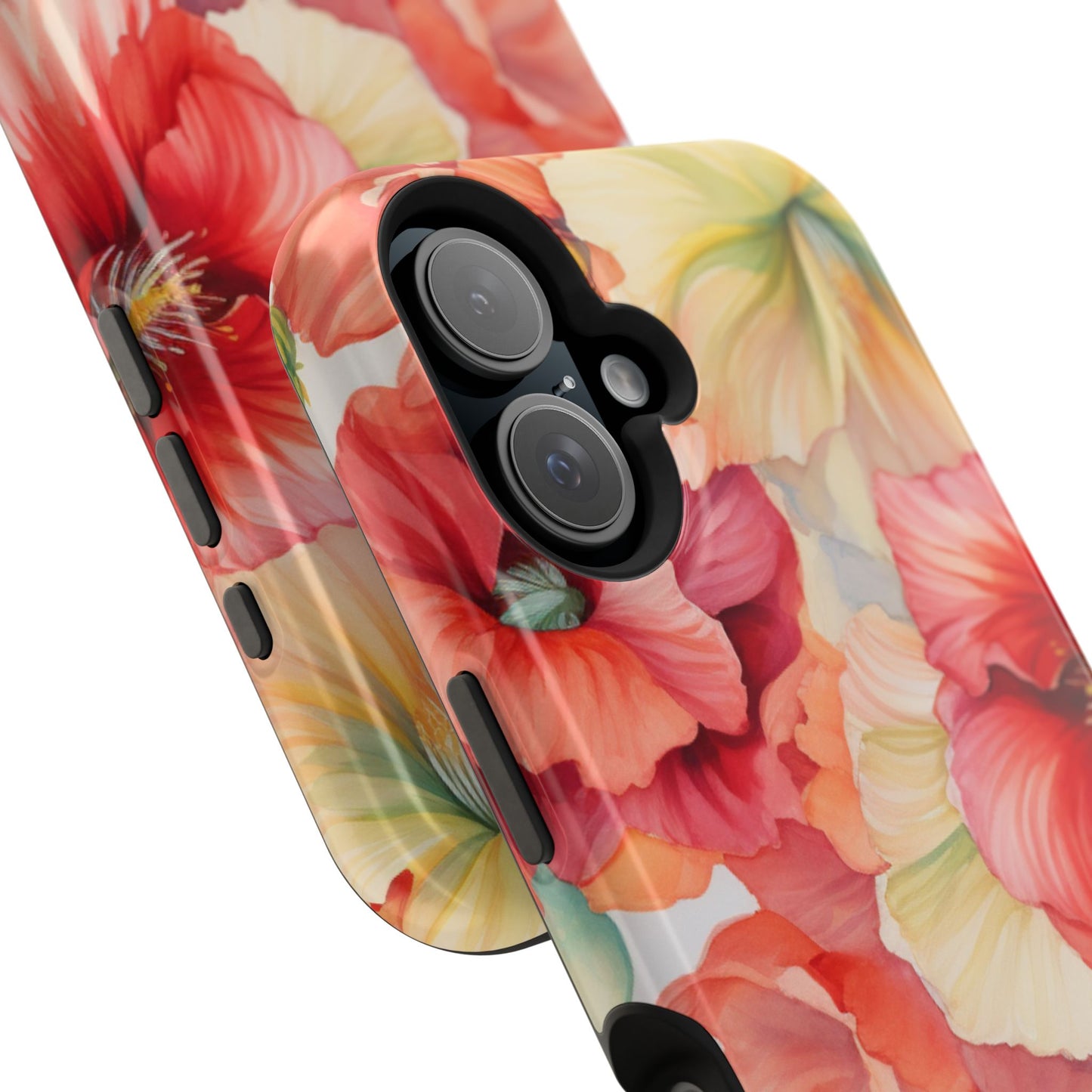 Gumamela Blush Pink Watercolor Floral – MagSafe Compatible iPhone Case