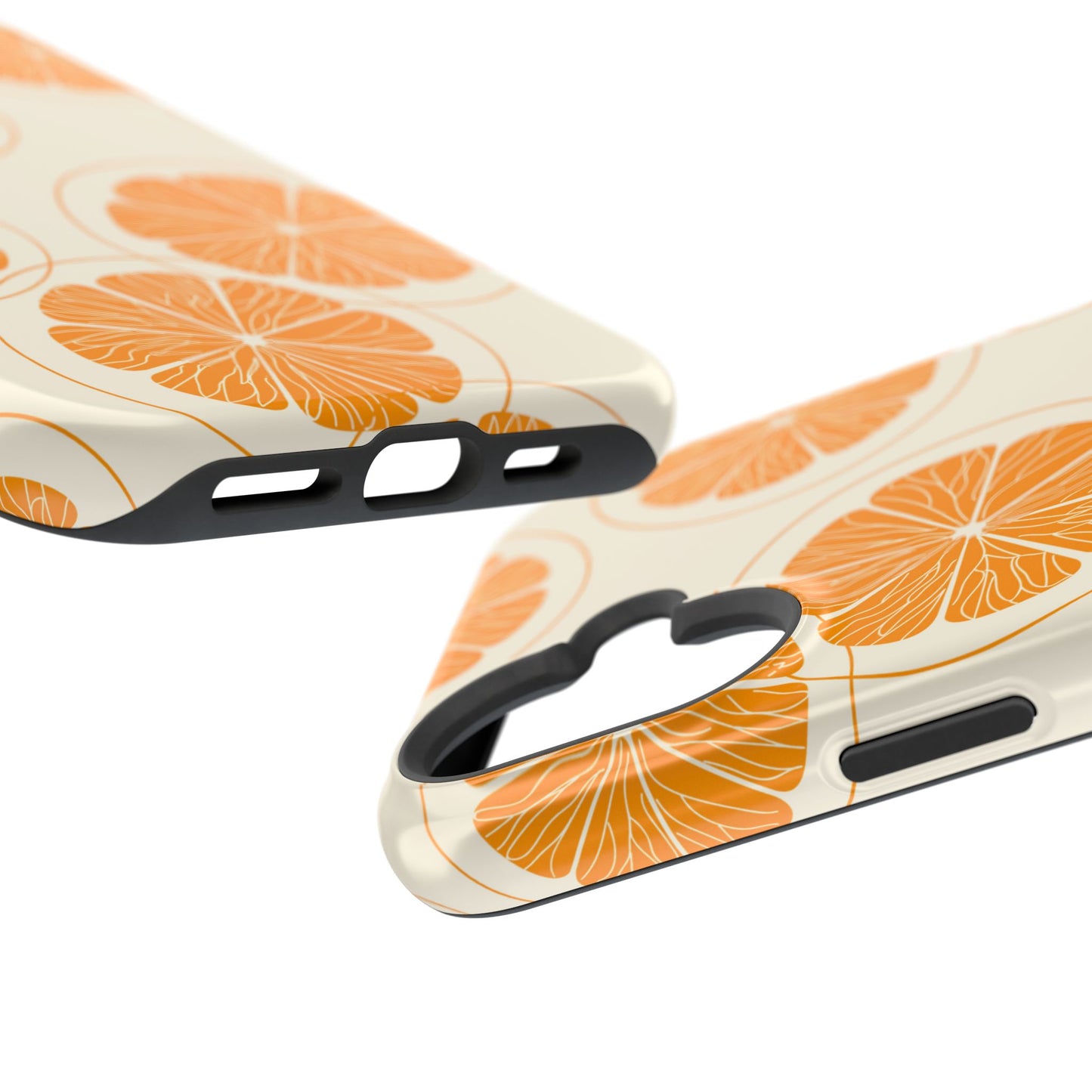 Citrus Burst Pattern Tough MagSafe iPhone Case – Bold Orange Design, Shockproof Protection