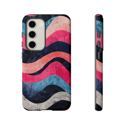 Abstract Wave Pattern Samsung Galaxy Case – Shockproof, Matte Finish, Dual-Layer Protection