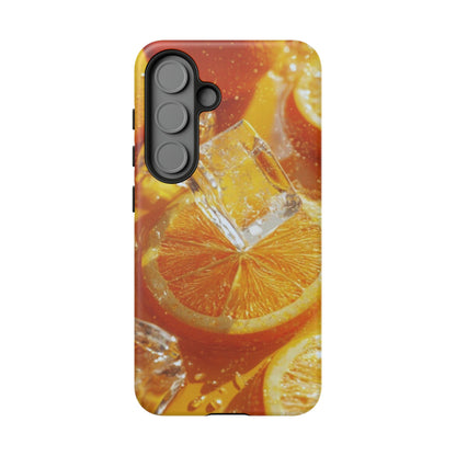 Citrus Orange Splash Samsung Galaxy Case – Dual-Layer Tough Protection, Vibrant Summer Design