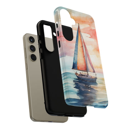 Sailboat Sunset Samsung Galaxy Case – Vibrant Watercolor Design