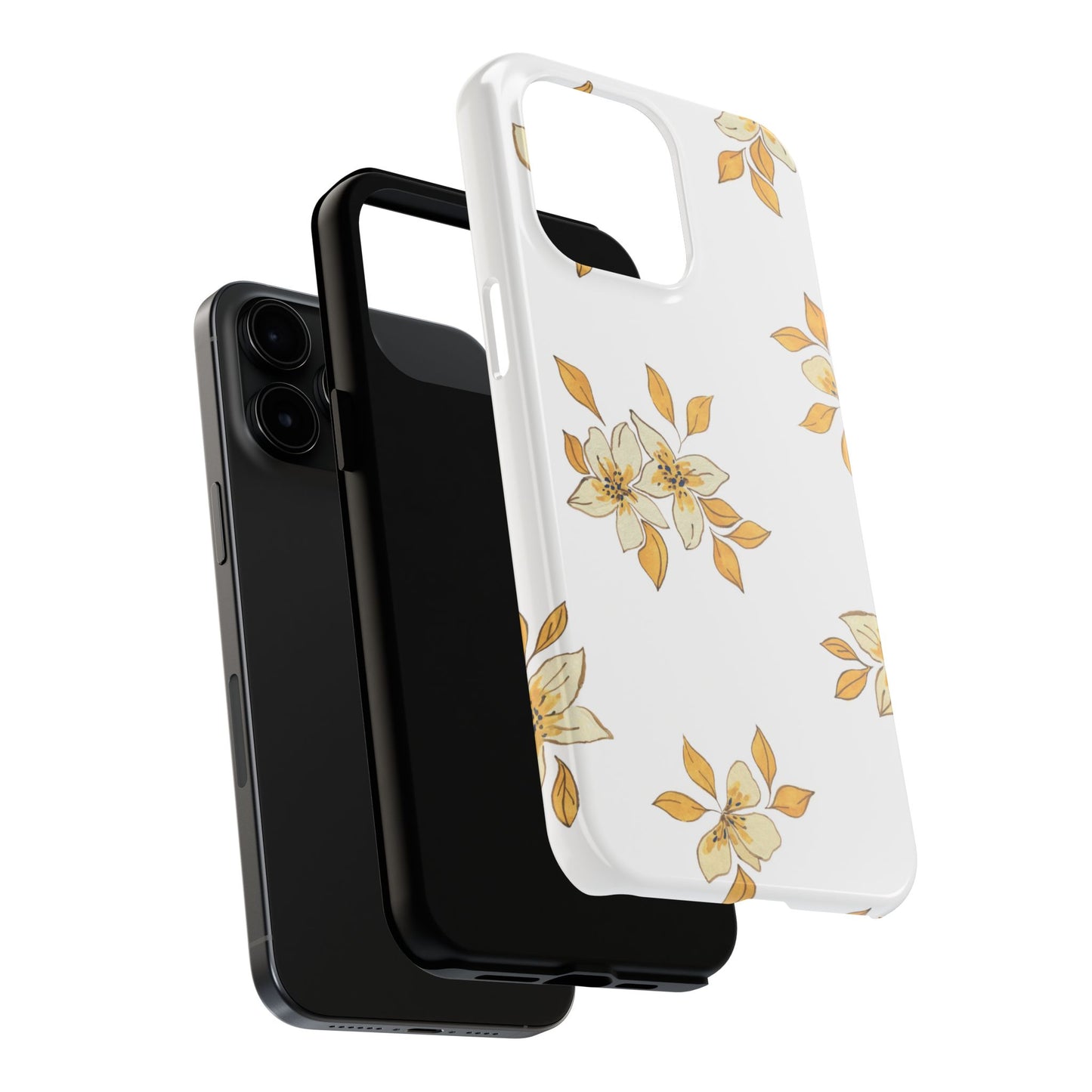 Delicate Yellow Blossom iPhone Case – Minimalist Floral Design with Matte Finish