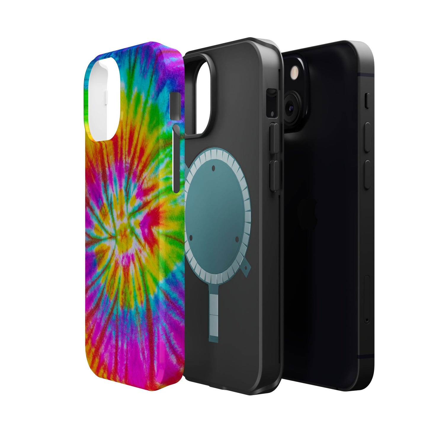 Rainbow Spiral Tie-Dye MagSafe Case – Vibrant Colors & Functionality