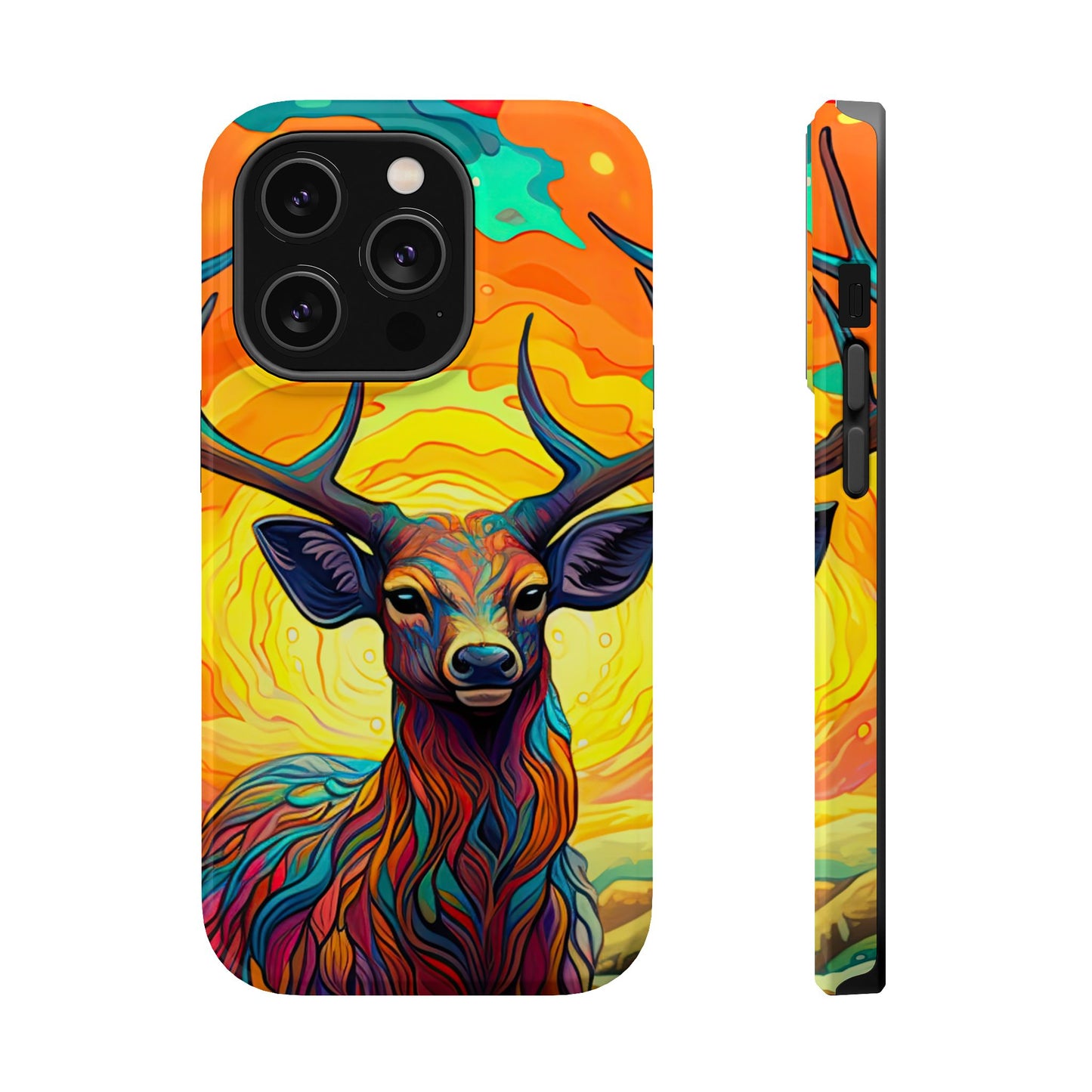 Vibrant Stag in Bloom – MagSafe iPhone Case