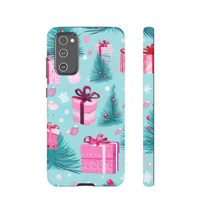 Festive Pink Christmas Gifts and Evergreen Samsung Galaxy Case – Holiday Theme, Protective Cover