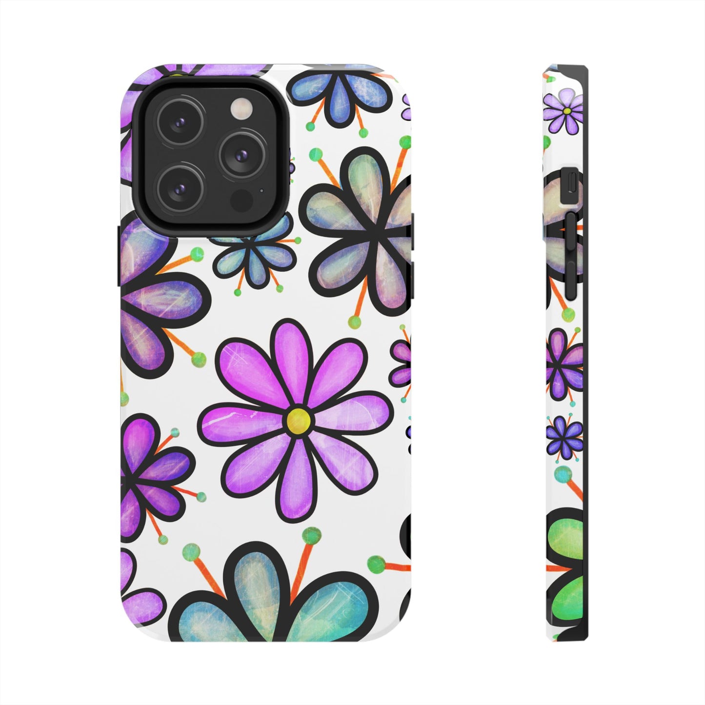 Whimsical Lavender Floral iPhone Case – Ultra-Slim, High-Gloss Finish