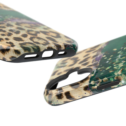 Emerald Glitter Leopard Print - MagSafe iPhone Series Case