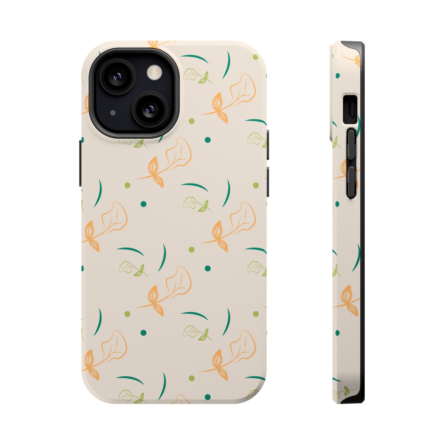 Soft Pastel Abstract Floral Tough MagSafe iPhone Case – Playful Minimalist Design with Dual-Layer Protection