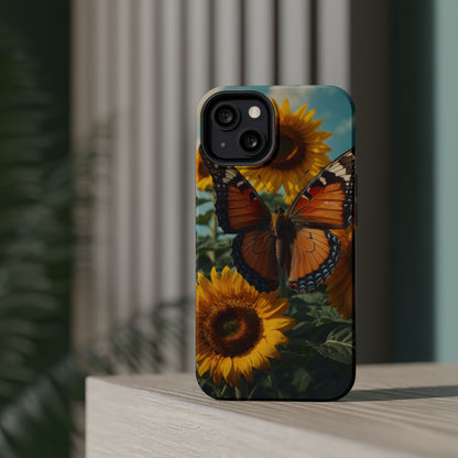 Vibrant Butterfly & Sunflower – MagSafe iPhone Case