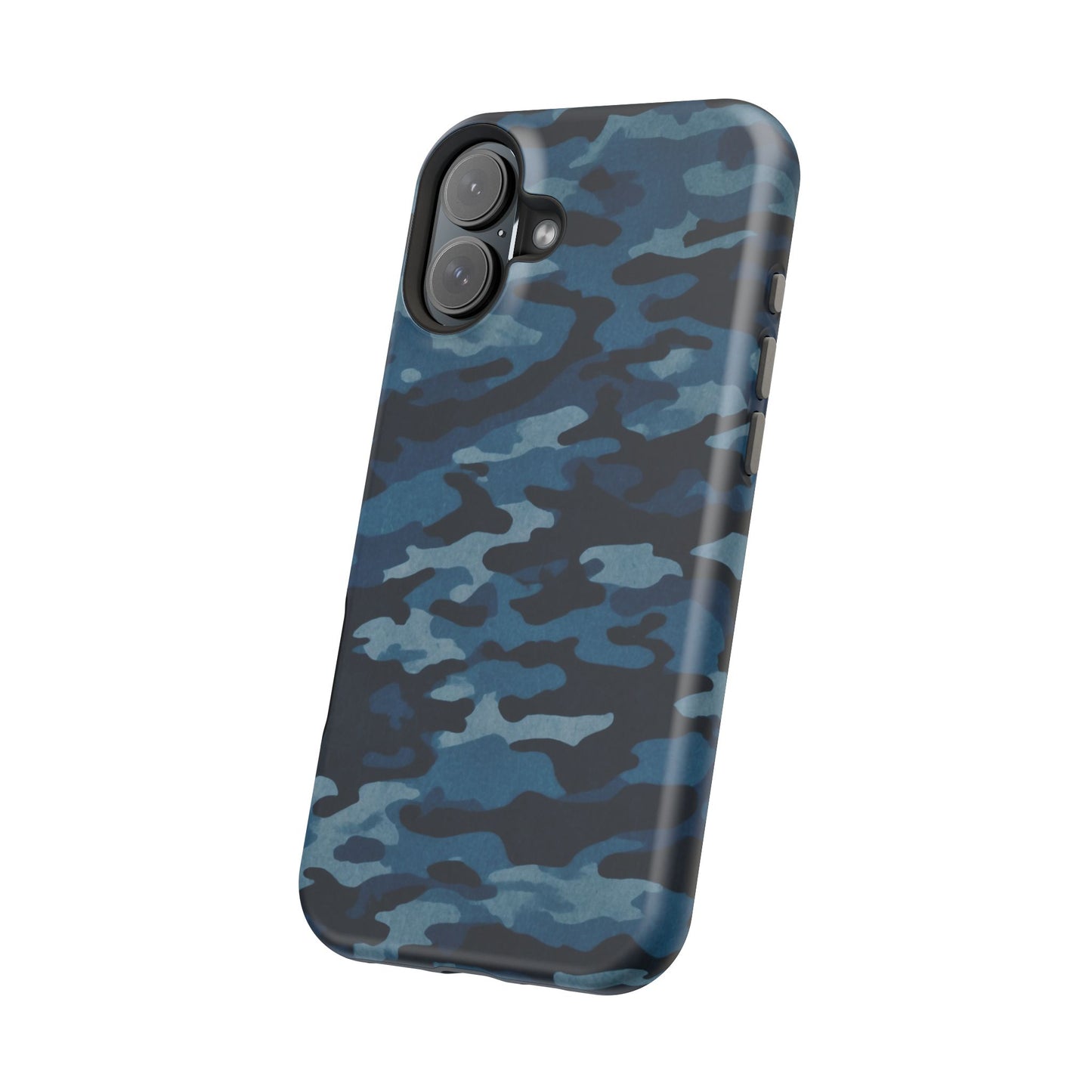 Dark Blue Camouflage – MagSafe iPhone Case with Modern Rugged Style