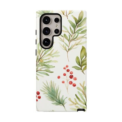 Winter Greenery & Berry Watercolor – Samsung Galaxy Series Case