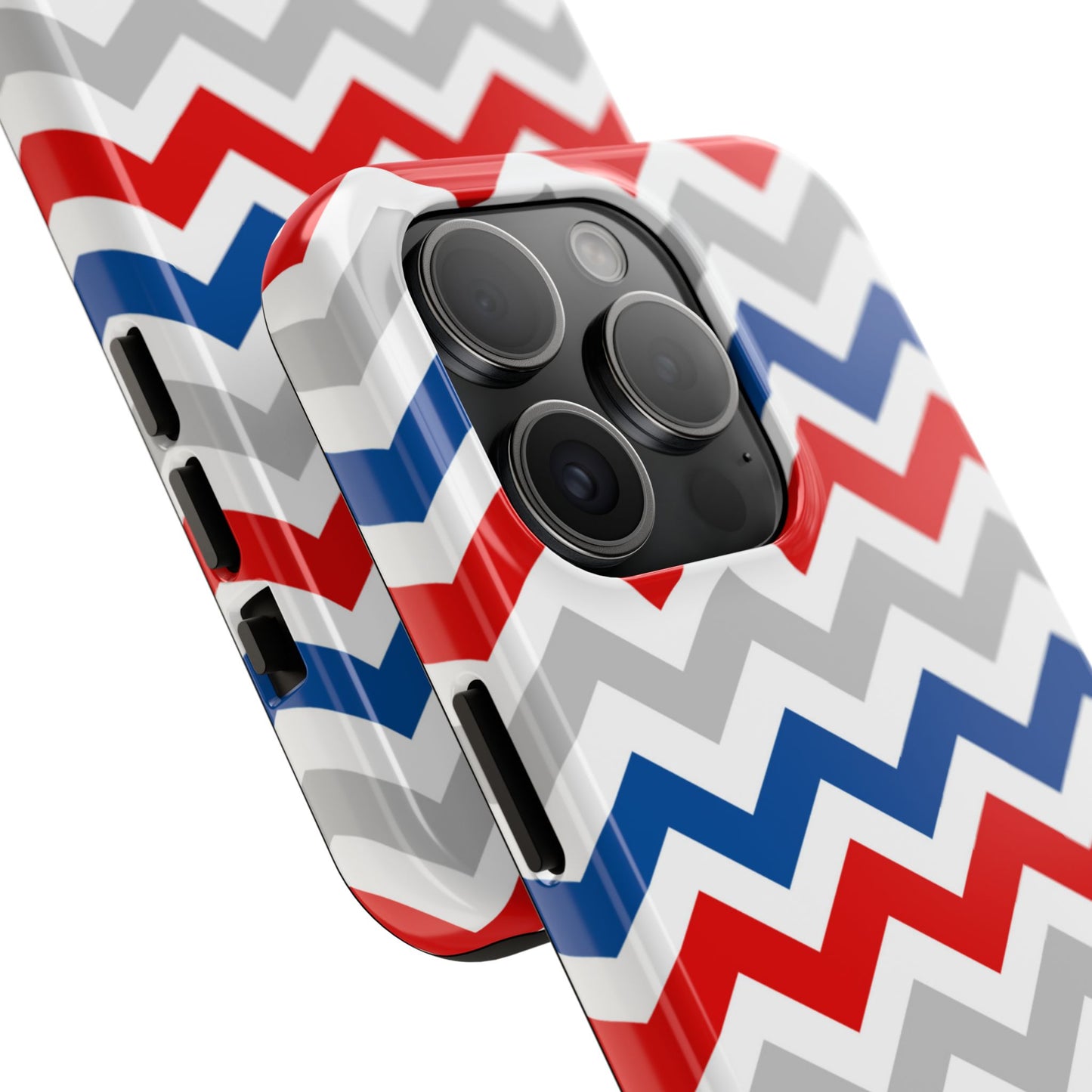 Patriotic Red, White & Blue Chevron – Geometric iPhone Case