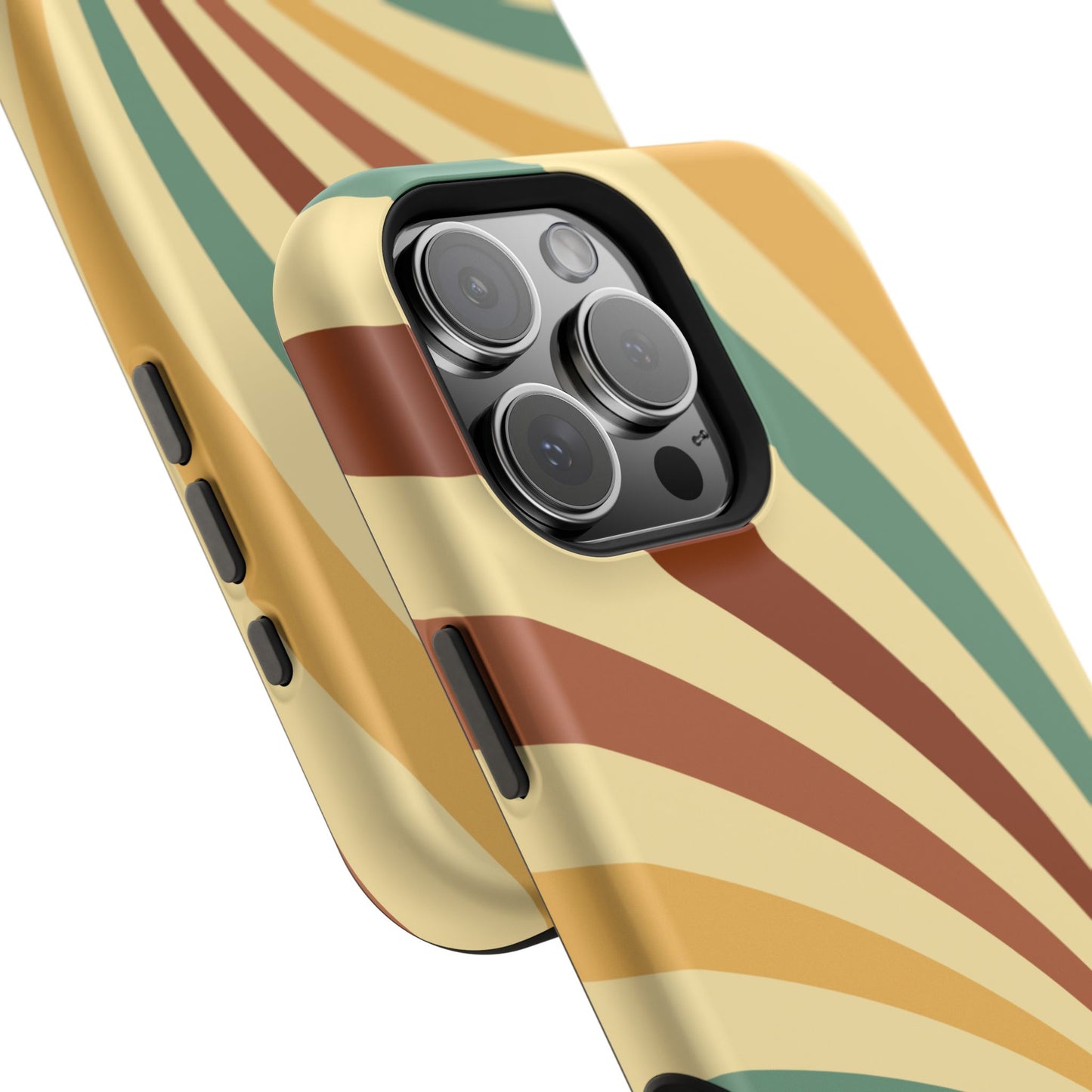 Earthy Retro Swirl MagSafe iPhone Case – Dual-Layer Protection with 70s-Inspired Earth Tones