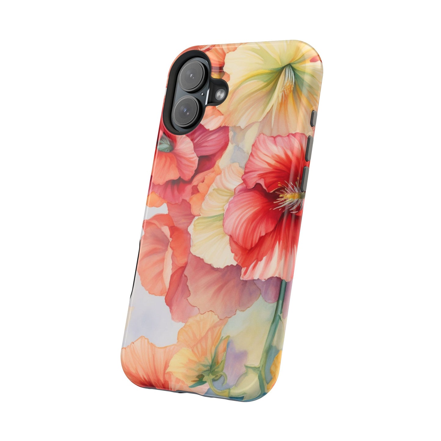 Gumamela Blush Pink Watercolor Floral – MagSafe Compatible iPhone Case