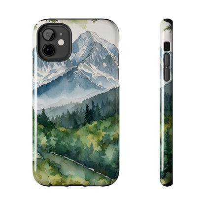 Watercolor Alpine Mountainscape - iPhone Case