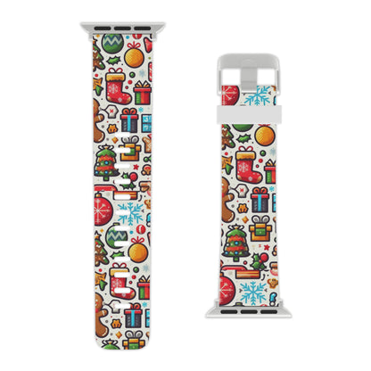 Festive Christmas Icons Pattern Apple Watch Band