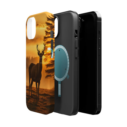 Sunset Majesty: Regal Stag – MagSafe iPhone Case