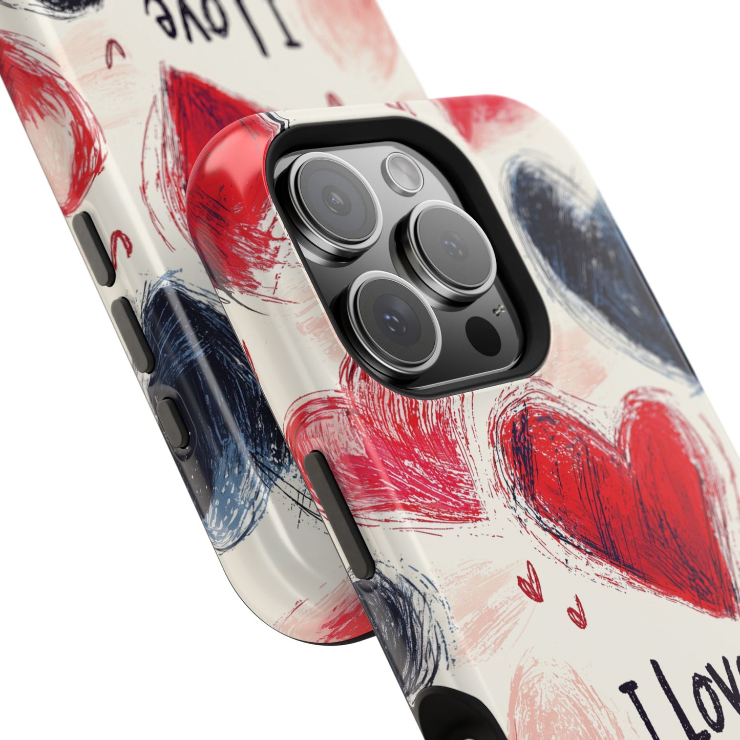 Brushstroke Hearts of Love "I Love You" - MagSafe Compatible Case