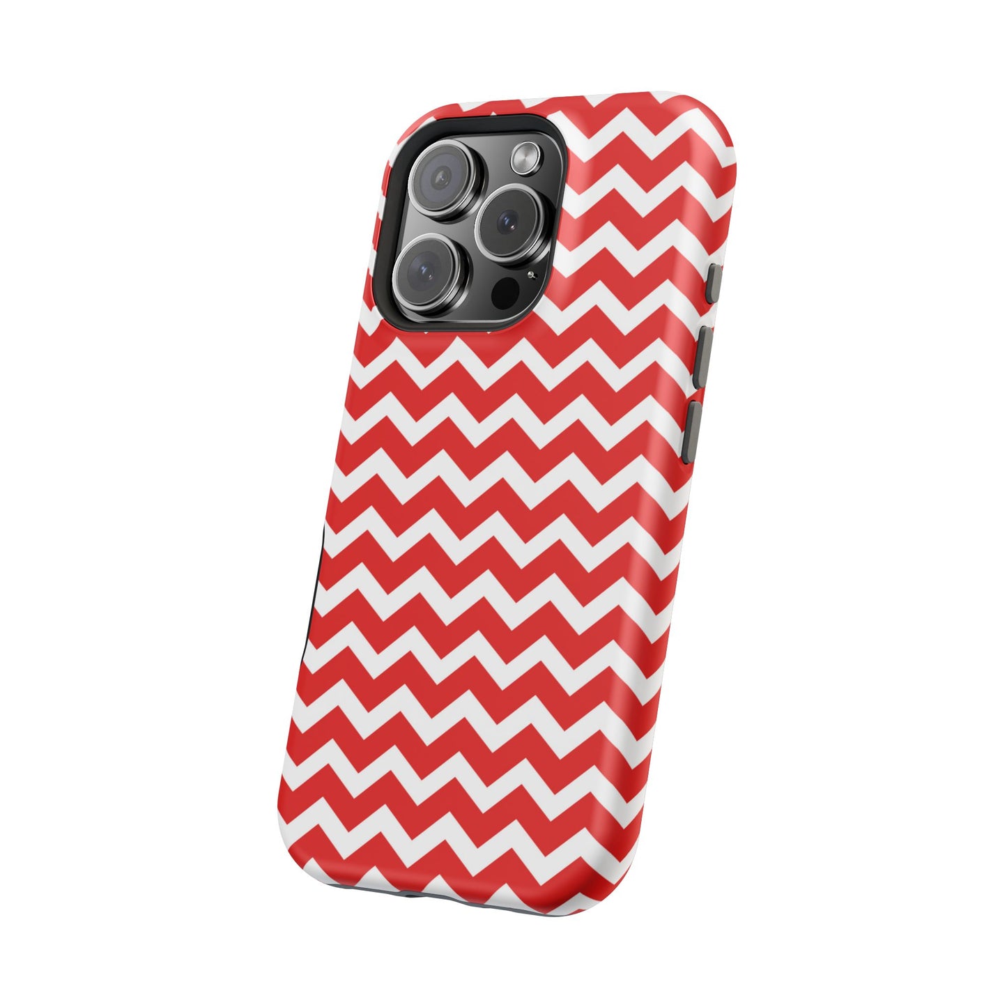 Bold Red & White Chevron – Modern Geometric MagSafe iPhone Case