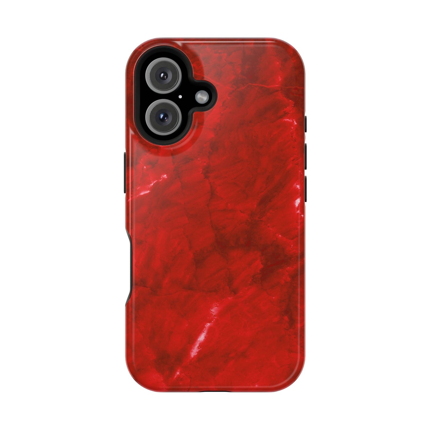 Bold Red Marble MagSafe iPhone Case – Luxe Design Meets Magnetic Precision