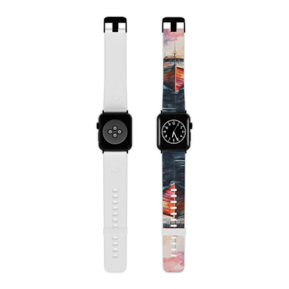 Sunset Sail Watercolor Boat Apple Watch Band